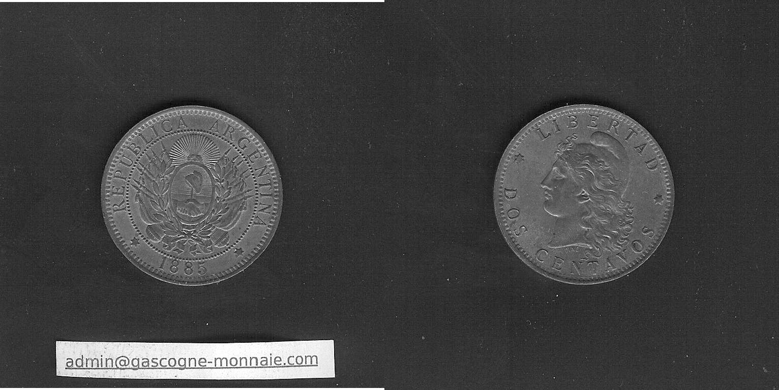 Argentina 2 centavos 1885 Unc
